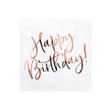 thumbnail of Roségold Einweggeschirr für 12 Personen Happy Birthday Teller, Becher, Servietten Party Deko Set