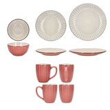 thumbnail of OSITA Rose Weiß 16tlg Kombiservice Steingut 4 Personen Becher Schalen Teller Relief