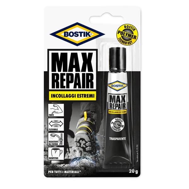 Bostik, Adesivo Max Repair, universale, 20 gr, trasparente
