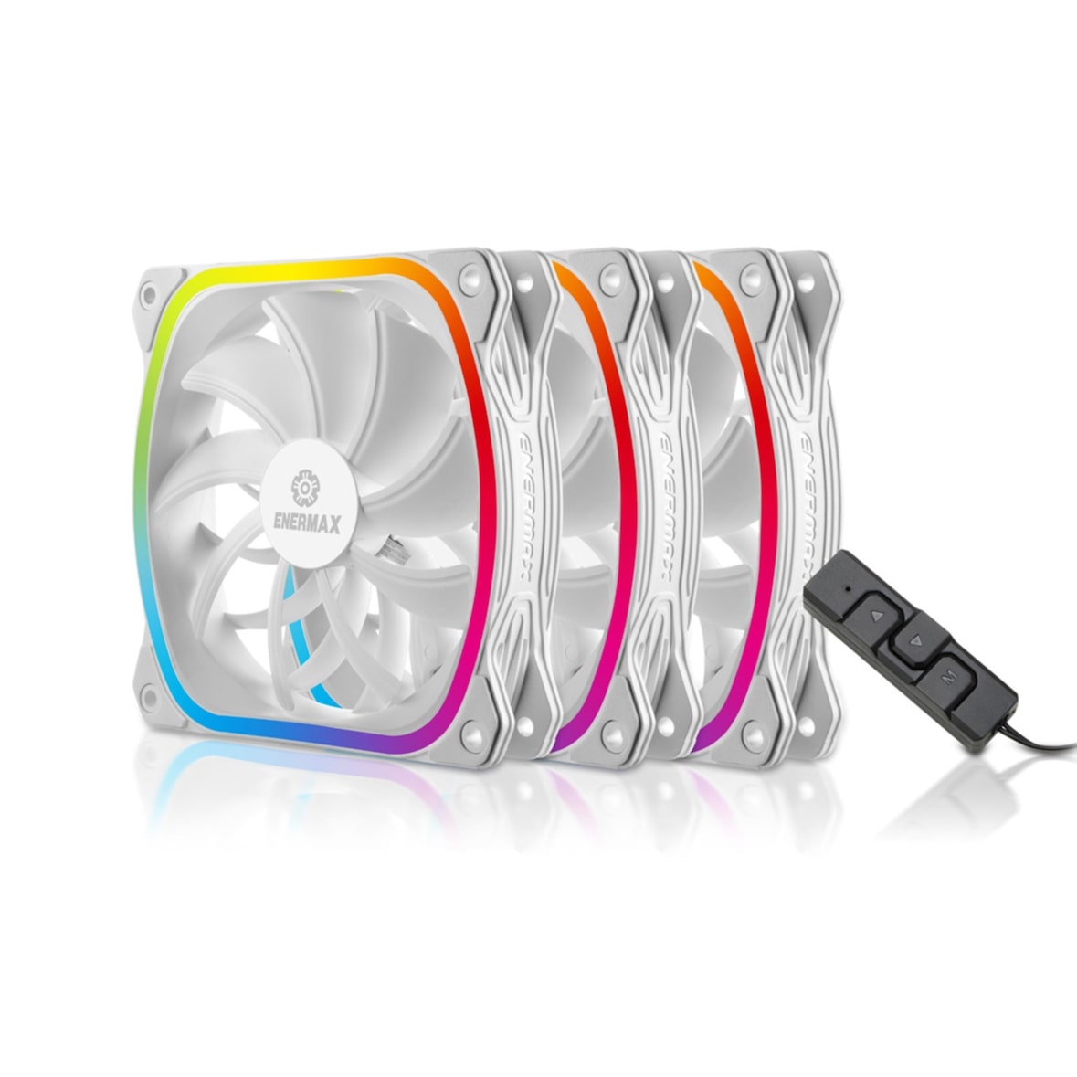 PC- Gehäuselüfter Enermax SquA RGB UCSQARGB12P-W-BP3  - 3er Pack (weiß)