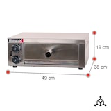 thumbnail of Romux® Forno de Pizza Eléctrico Compacto de 1 gaveta para 1 Pizza de 30 cm bancada em aço inox com Aquecimento Rápido | Temperatura 350°C - 1600 W