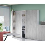 thumbnail of Dmora Armadio multiuso Irvine, Mobile ausiliario a 2 ante, Guardaroba portascope a 2 ante e 3 ripiani, 80x37h182 cm, Cemento e Bianco