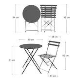 thumbnail of SVITA BERLIN Bistroset Metalen Zitgroep Balkon Opvouwbare Tafel Stoelen Taupe