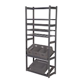 thumbnail of PROREGAL Getränkekisten- & Weinregal SPREEWALD HxBxT 163x70x33cm 18 Flaschen auf 3 Ebenen + 2 Ebenen für Kisten + 2 Ablagen Massives Kiefernholz Grau