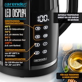 thumbnail of Arendo Wasserkocher, Edelstahl oder Glas, Temperaturanzeige & Warmhaltefunktion