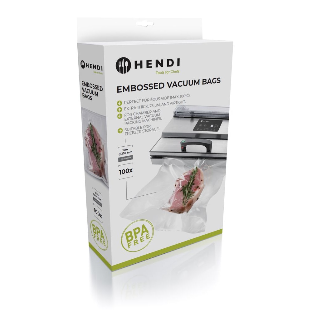 Hendi Vakuumierbeutel 100 Stück 150X250mm für Sous Vid und vakuumieren