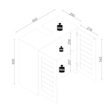 thumbnail of VCM Badmöbel Waschbeckenunterschrank Flonali Weiß / Anthrazit H. 60 x B. 60 x T. 29 cm