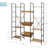 thumbnail of Max Home Estante de madeira 11 prateleiras 125x27x150 cm