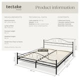 thumbnail of tectake Lit design romantique avec sommier  Noir/Noir