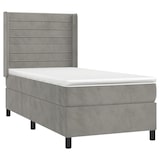 thumbnail of vidaXL Boxspringbett mit Matratze & LED Hellgrau 90x200 cm Samt