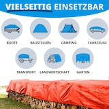 thumbnail of Abdeckplane 140 g/m² (6 x 10 m, Orange) wasserdichte Plane mit Ösen - Gewebeplane Schutzplane