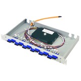 thumbnail of TELEGÄRTNER 19” glasvezel patchpaneel BASIS eco 1U , w.12xSC Dupl.Kpl.+24xPigt.50 OM4,violet