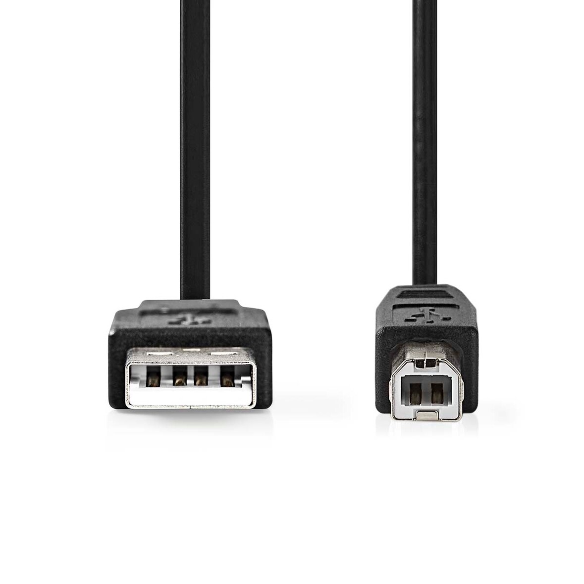 Nedis USB-Kabel - USB 2.0 - USB-A Stecker - USB-B Stecker - 480 Mbps - Vernickelt - 3.00 m - Rund - PVC - Schwarz - Box