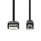 thumbnail of Nedis USB-Kabel - USB 2.0 - USB-A Stecker - USB-B Stecker - 480 Mbps - Vernickelt - 3.00 m - Rund - PVC - Schwarz - Box