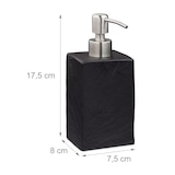 thumbnail of Relaxdays Seifenspender, 200 ml, nachfüllbar, Bad, WC, Küche, Flüssigseifenspender, Polyresin, Edelstahlpumpe, schwarz