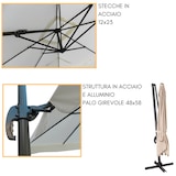 thumbnail of Ombrellone da Giardino Esterno 2x3 Palo Decentrato Girevole in Alluminio e Acciaio, Telo 200x300 in Poliestere 200 g/mq - Bianco