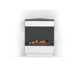 thumbnail of TARAVO - Caminetto elettrico angolare da appoggio a LED - Bianco opaco / marmo nero - 70 x 95 x 30/65 - 400 / 600