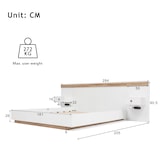 thumbnail of MeraxMerax Bettanlage Holzbett 180x200 Doppelbett mit 2 LED Nachtkommoden & 1 USB & 1 Type C & 1 Steckdose & Lattenrost Beige & Weiß