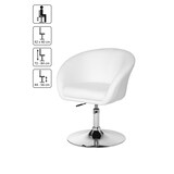 thumbnail of Design Relaxsessel SPM2.158 Loungesessel Kunstleder Cocktailsessel weiß, Sessel Drehbar, Esszimmerstuhl 120 kg, Clubsessel Leder-Optik, Drehstuhl