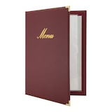 thumbnail of Securit® Capa de Menu A4 "Classic" - Bordeaux - Pele sintética - 4 vistas