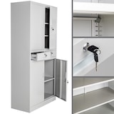 thumbnail of tectake Armario archivador Cosmo con 2 cajones, 40 x 80 x 180 cm - Gris Claro