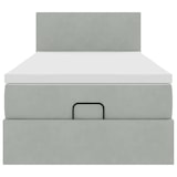 thumbnail of vidaXL Ottoman-Bett mit Matratze & LEDs Hellgrau 100x200 cm Samt