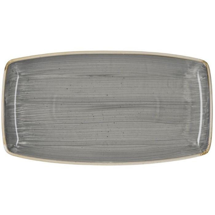 Churchill Rechteckiger Keramikteller Stonecast Grau 35x18,5cm