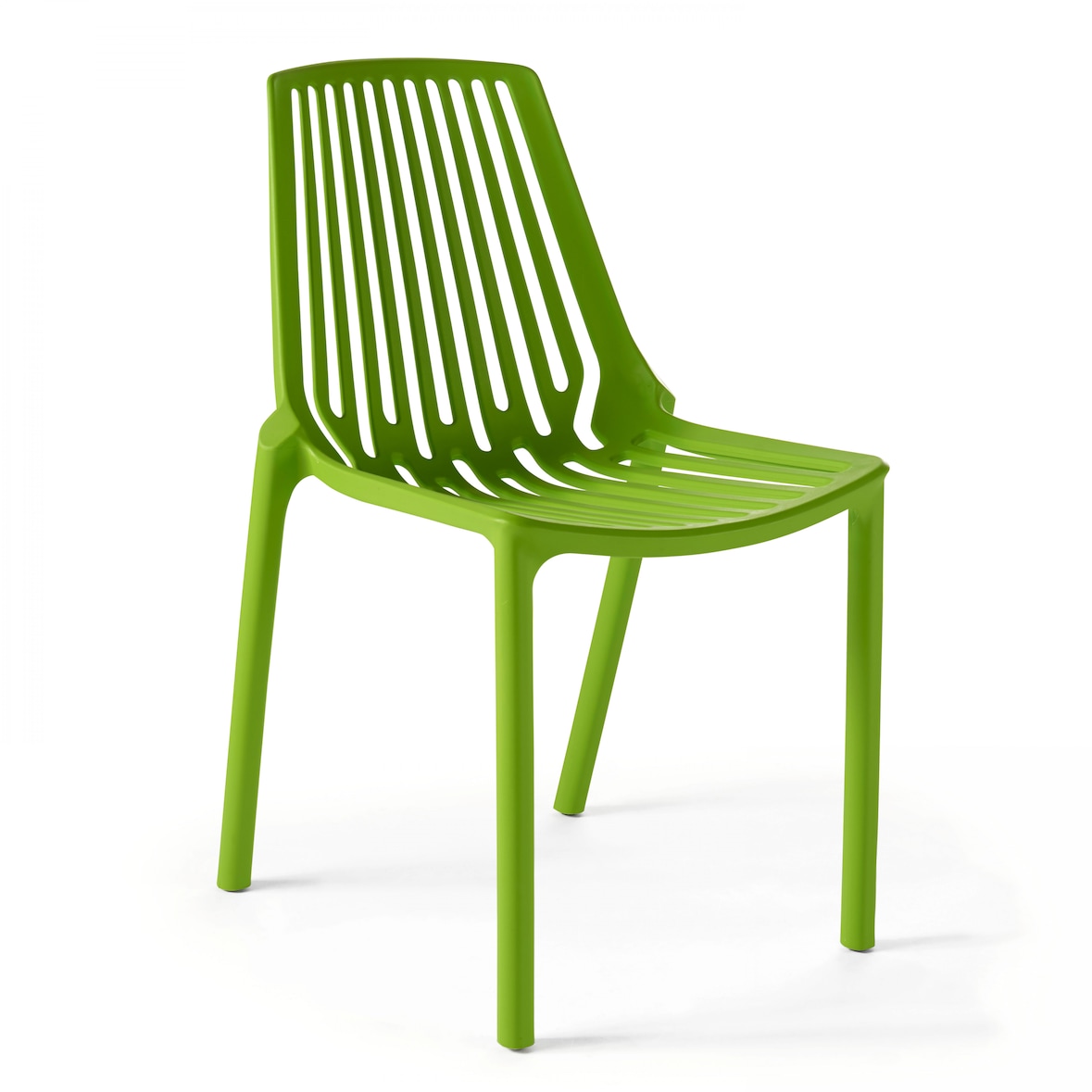 Chaise de jardin ajourée en plastique vert - Oviala
