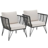 thumbnail of tectake Cadeirões de jardim SUNDO em design de corda - Conjunto de 2 antracite