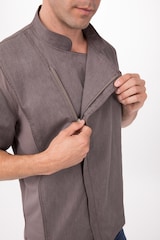 thumbnail of Chef Works® Kochjacke HARTFORD COOL VENT & lite, Reißverschluss, Graphitbraun, Größe XL