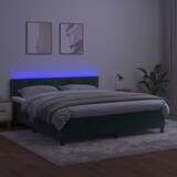 thumbnail of vidaXL Boxspringbett mit Matratze & LED Dunkelgrün 180x200 cm Samt