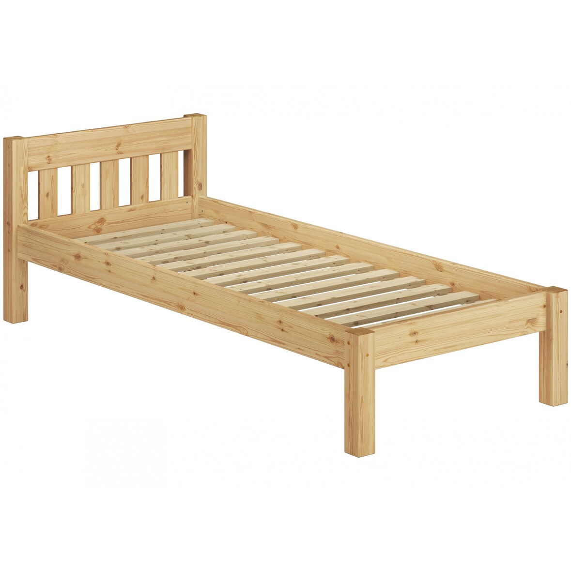 Massivholzbett Kiefer natur 100x200 Einzelbett Futonbett Bettrahmen Rollrost 60.38-10
