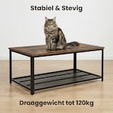 thumbnail of IvoQ Industriële Salontafel Rechthoekig - Vintage Houtlook & Staal - 2 Lagen - Met Gaasplank - Industriële Woonkamer Tafel - Stevig, Stijlvol & Makkel
