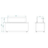 thumbnail of Chimenea de bioetanol de suelo para uso interior y exterior CARAVAGGIO Blanco L100xP40xH40 cm