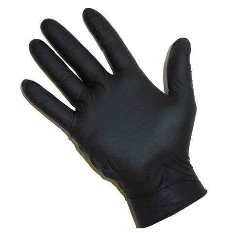 Guantes de Nitrilo Negro Sin Polvo Talla M - 100 UDS