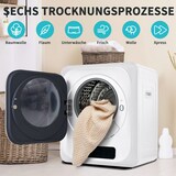 thumbnail of Wäschetrockner Edelstahl 3 kg bis 4 kg 850 W Wandmontage mit Überhitzungsschutz 6 Programmen und Energieklasse G 60x80x40 cm Weiß