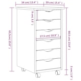 thumbnail of vidaXL Rollschrank mit Schubladen MOSS Schwarz Massivholz Kiefer