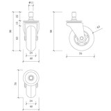 thumbnail of Skate wielen voor bureaustoel - Set van 5