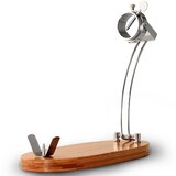 thumbnail of Jamonero giratorio con cuchillo jamonero monoblock en acero inoxidable (2 piezas) Bamboonatur