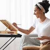 thumbnail of Relaxdays Schreibtisch klein, HxBxT 75 x 60 x 40 cm, kompakter Computertisch, Laptop Arbeitstisch, MDF & Metall, schwarz