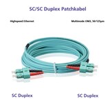 thumbnail of Helos LWL Patchkabel SC/SC Duplex 50/125µm OM3 aqua 2,0m