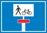 thumbnail of Sackgasse Radverkehr Fußgänger erlaubt Symbol Schild A5 Rückseite selbstklebend