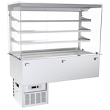 thumbnail of Offene Kühlvitrine drop-in 4 gn 1/1 mit quadratischem Glaseinsatz - 1460x730x1600 mm - 1100 W 230/1V