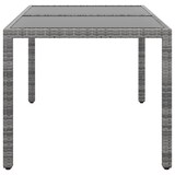 thumbnail of Mesa jardín vidrio templado ratán sintético gris 150x90x75 cm