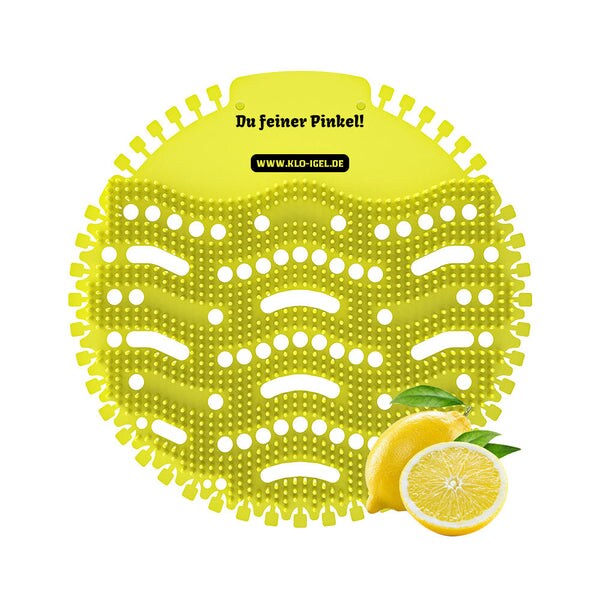 12x Klo-Igel Urinaleinleger (Pissoirsieb, Pissoireinsatz, Urinalsieb) Lemon: "Du feiner Pinkel!"
