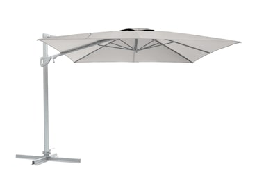 METRO PROFESSIONAL Guarda-sol suspenso quadrado, alumínio/aço, 3 x 3 m, repelente de água, prata/platina