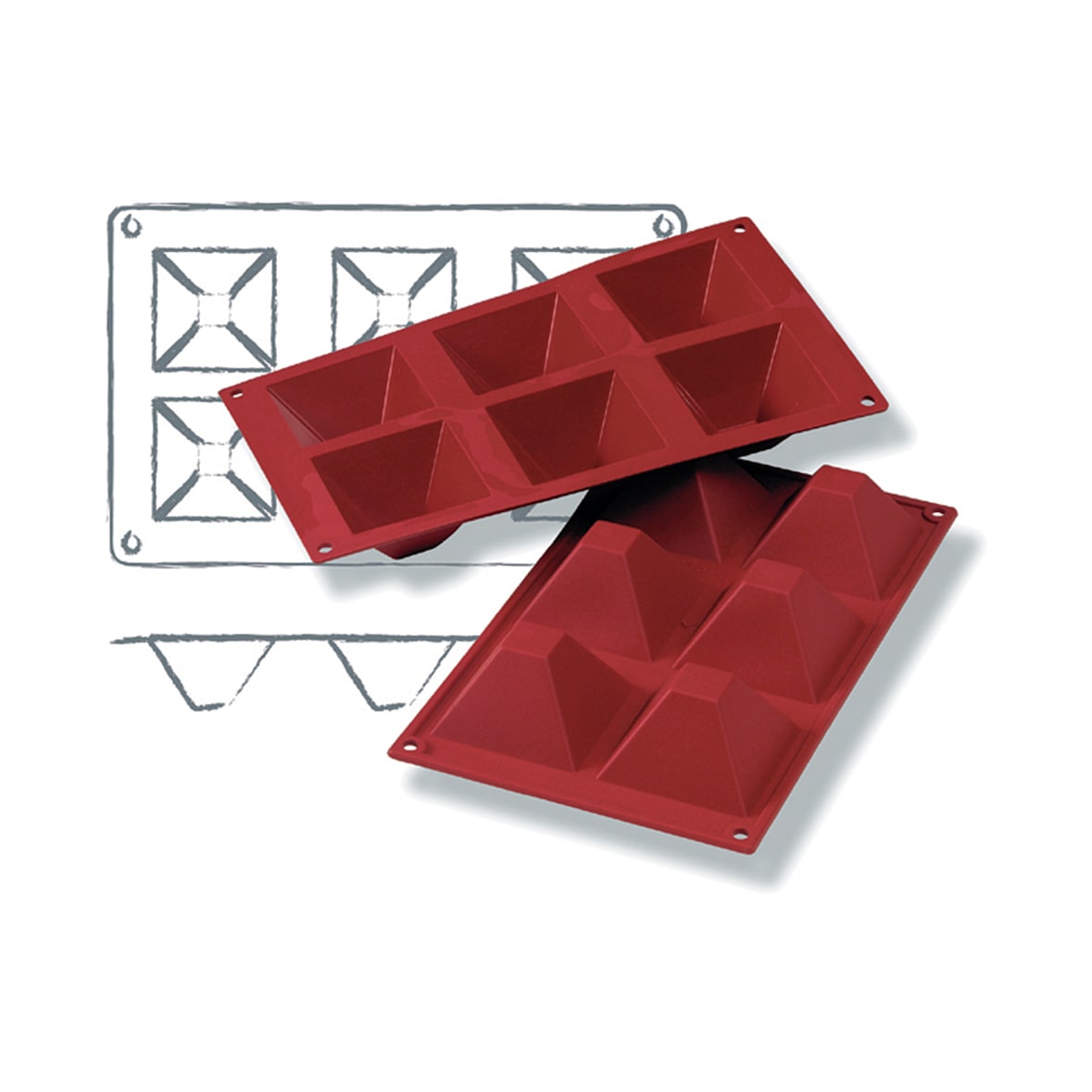 Schneider - Backformen, Pyramide, 71 x 71 x 40 mm