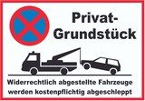 thumbnail of Parken verboten Privatgrundstück Schild A6 Rückseite selbstklebend