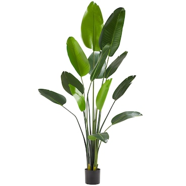 tectake Árbol de ave del paraíso artificial TROPIC, aspecto realista  Verde