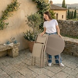 thumbnail of Ensemble pliable pour balcon avec table ronde Ø60 en métal peint et 2 chaises en textilène, gain de place pour terrasse et véranda - NEMO&LILIA Sable